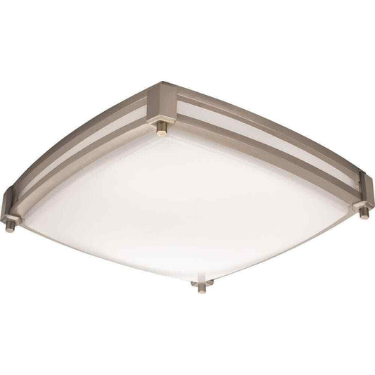 Lithonia Lighting Square 13 in. Brushed Nicke Ceiling LED Light Flush Mount