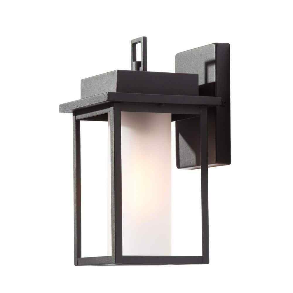 Uolfin Modern Black Square Outdoor Wall Lantern Sconce