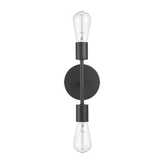 Hampton Bay Stockport 2-Light Matte Black Wall Sconce 65742