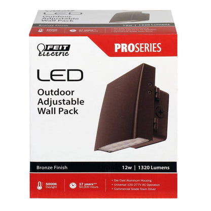 Feit Electric 12W LED Bronze Security Commercial Grade Outdoor Wall Pack Light