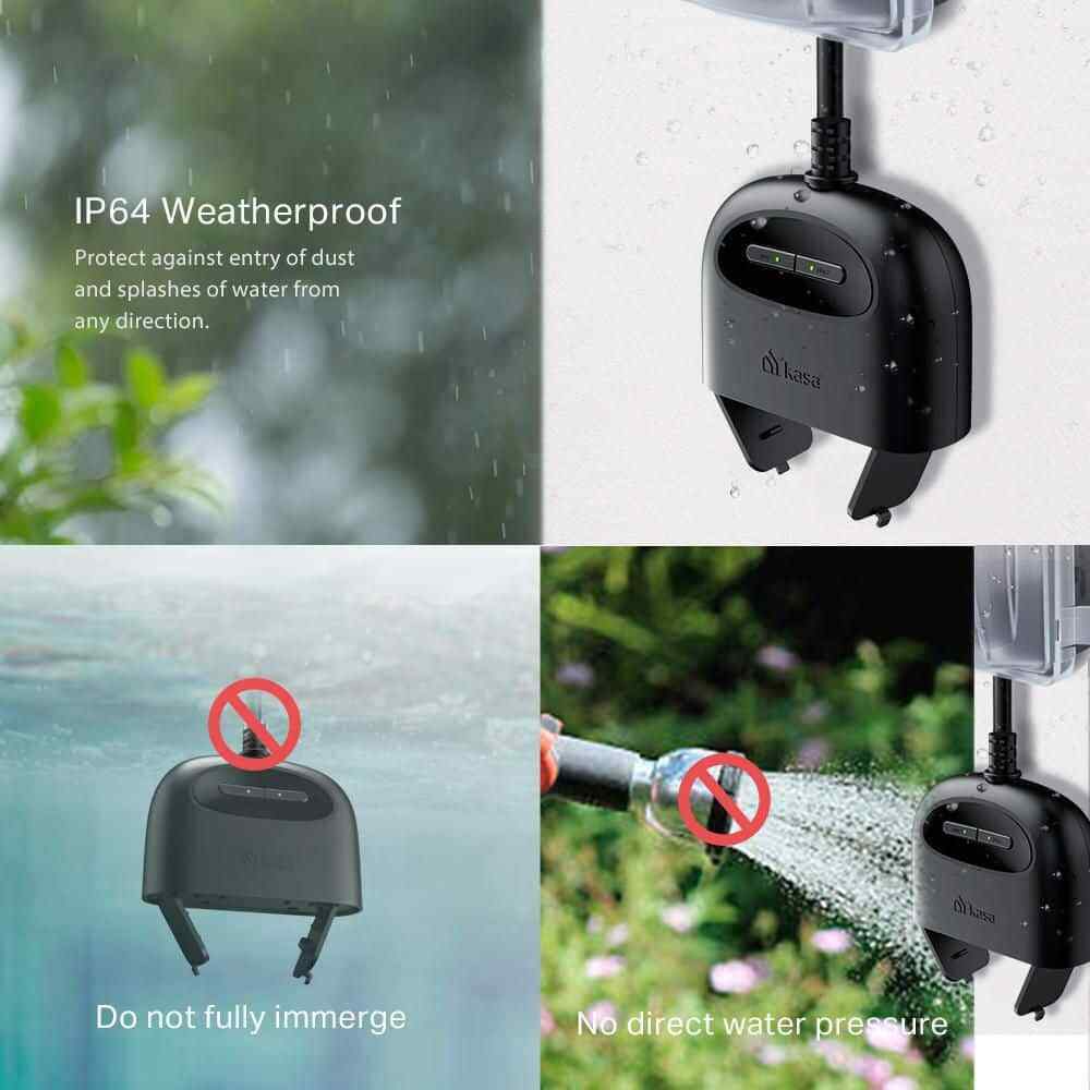 Kasa TP-Link Kasa Smart Home 2-Outlet Smart Outdoor Plug Black KP400