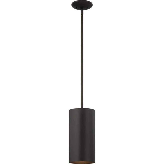 Volume Lighting Medium Black Aluminum Outdoor Cylinder Hanging Pendant Light