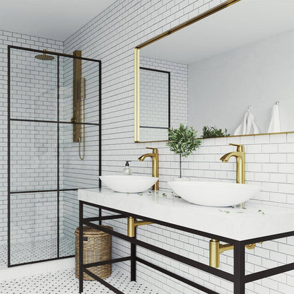 VIGO Linus Single Handle Single-Hole Bathroom Vessel Faucet Matte Brushed Gold