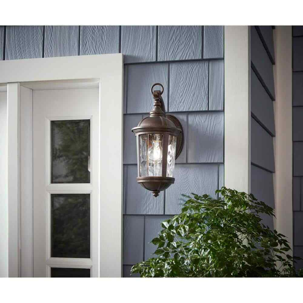Home Decorators Leeds 16 in. Mystic Bronze 1-Light Outdoor Wall Sconce