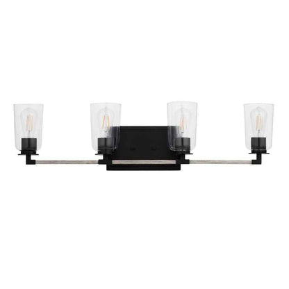 Home Decorators Walsh 34 in. 4-Light Black Coastal Bathroom Vanity Light