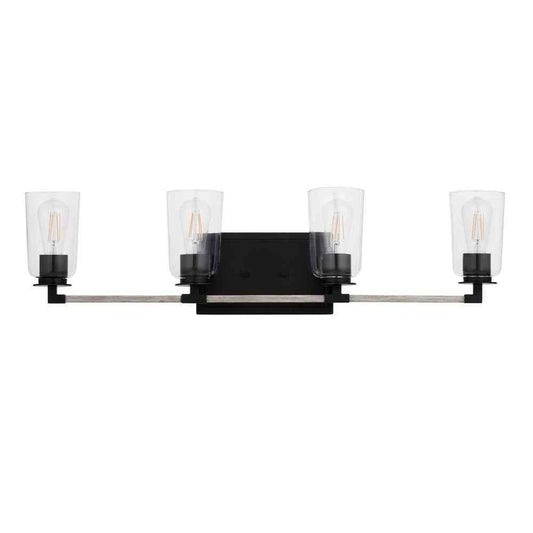 Home Decorators Walsh 34 in. 4-Light Black Coastal Bathroom Vanity Light
