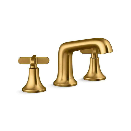 KOHLER Setra 8 in. Double Handle Bathroom Faucet, Vibrant Moderne Brushed Brass