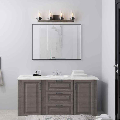 LNC Birdwood 28 in. 4-Light Rust Gray Industrial Bathroom Vanity Light