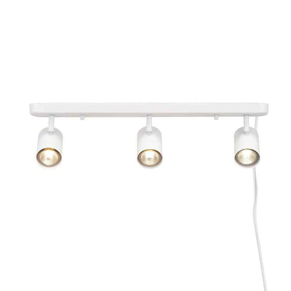 Globe Electric Dale 3-Light Matte White Plug-In Linear Track Lighting Kit