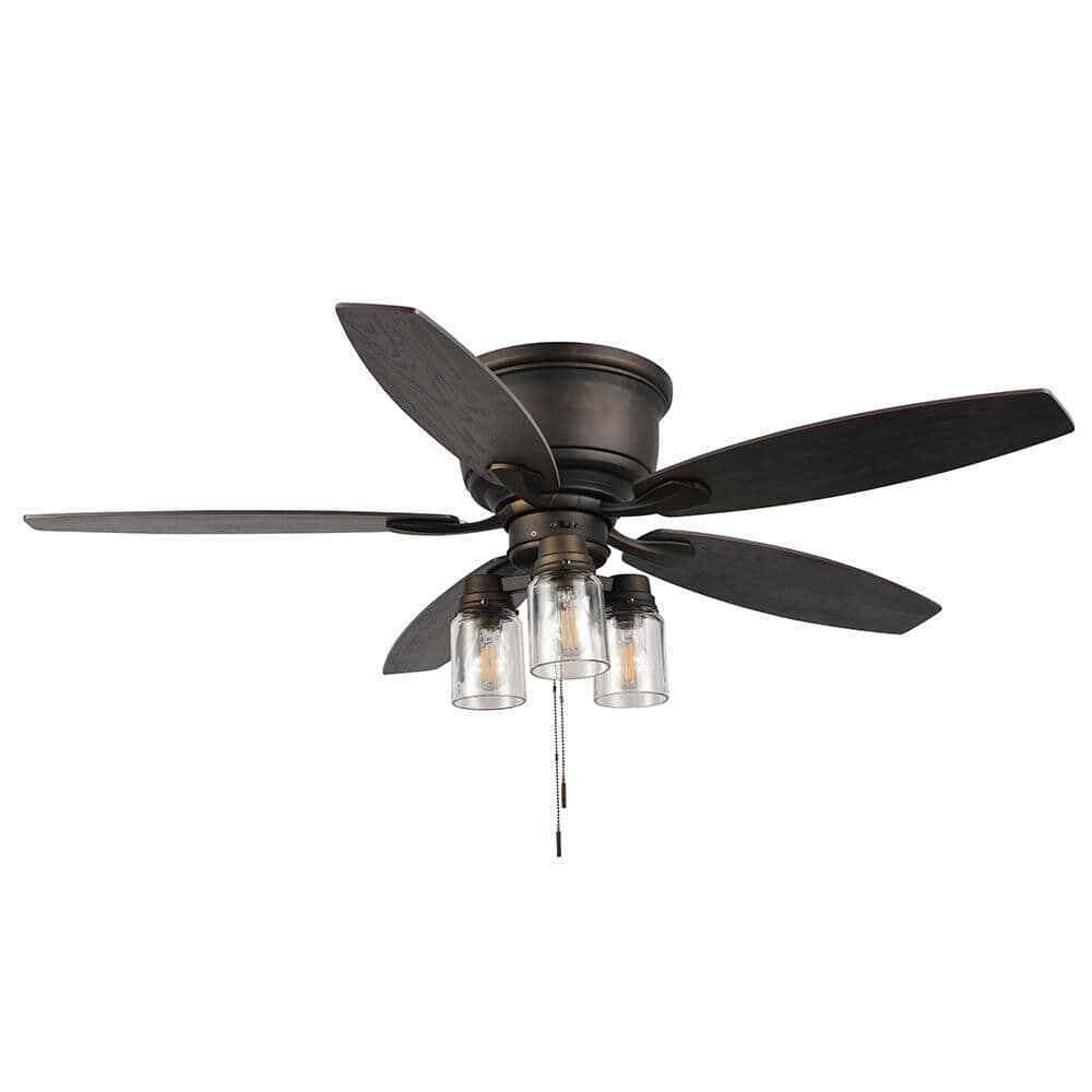 Hampton Bay Stoneridge 52 in. Indoor/Outdoor LED Bronze Ceiling Fan w Light Kit