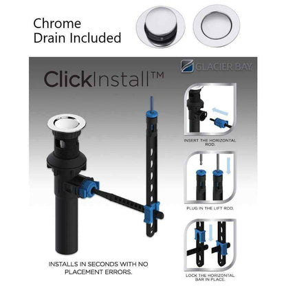 Glacier Bay Aragon 4 in. Centerset 2-Handle Low-Arc Bathroom Faucet Chrome