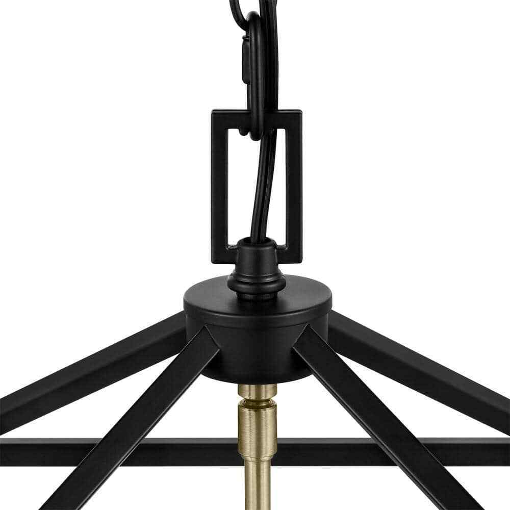 Home Decorators Weyburn 4-Light Black and Gold Farmhouse Chandelier