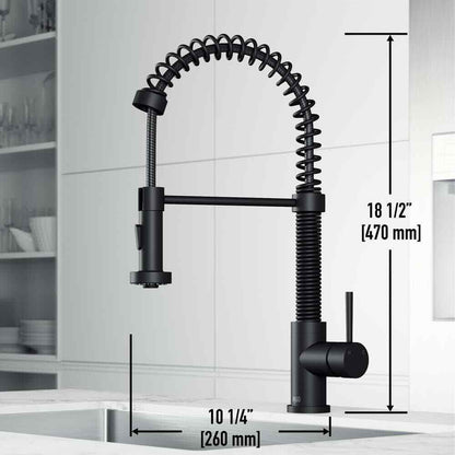 VIGO Edison Single Handle Pull-Down Sprayer Kitchen Faucet in Matte Black