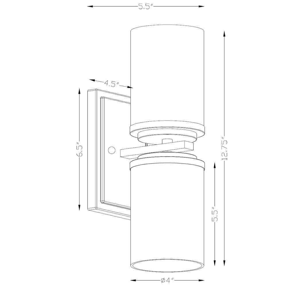 2-Light Black and Soft Gold Wall Sconce Vanity Light with Clear Glass