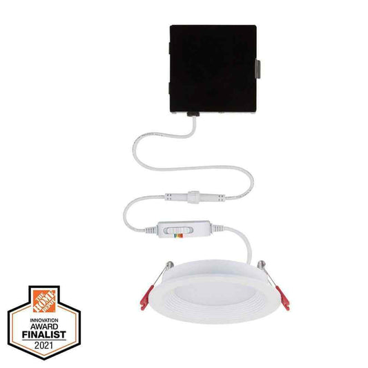Commercial Electric Baffle 4 in. Canless Indoor/Outdoor LED Recessed Light Kit