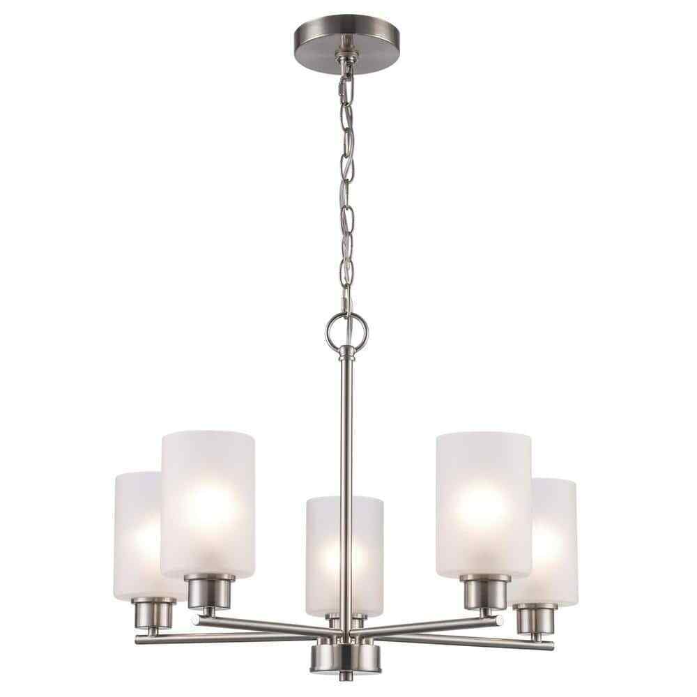 Monteaux Lighting Heath 5-Light Brushed Nickel Chandelier Light Fixture