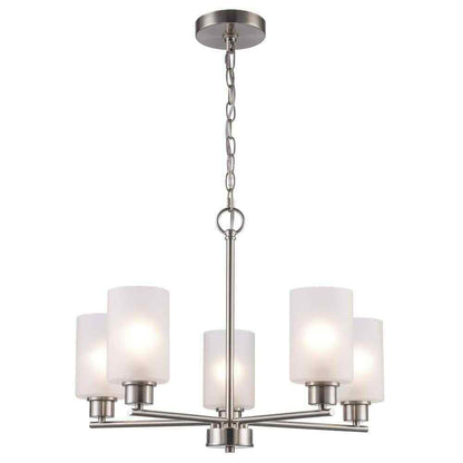 Monteaux Lighting Heath 5-Light Brushed Nickel Chandelier Light Fixture