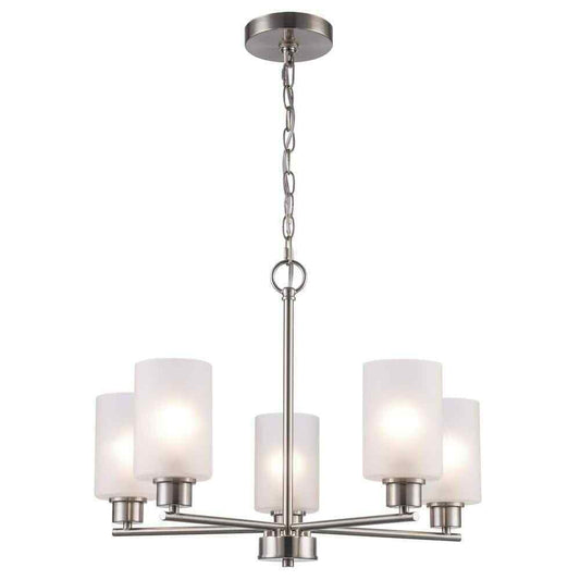Monteaux Lighting Heath 5-Light Brushed Nickel Chandelier Light Fixture