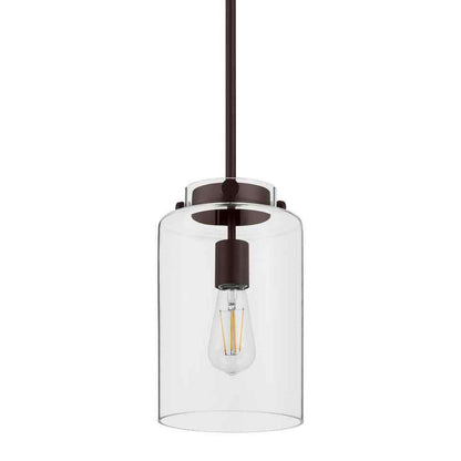 Hampton Bay Mullins 6.75 in.1-Light Oil Rubbed Bronze Mini Pendant Hanging Light