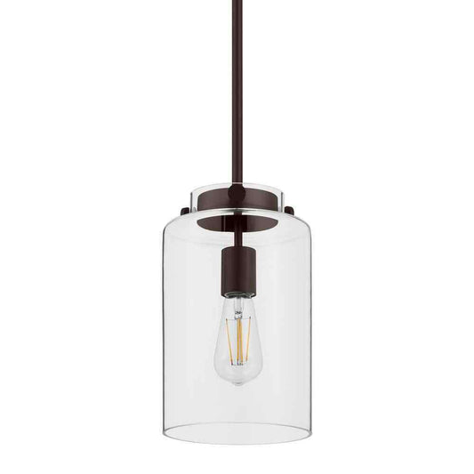 Hampton Bay Mullins 6.75 in.1-Light Oil Rubbed Bronze Mini Pendant Hanging Light