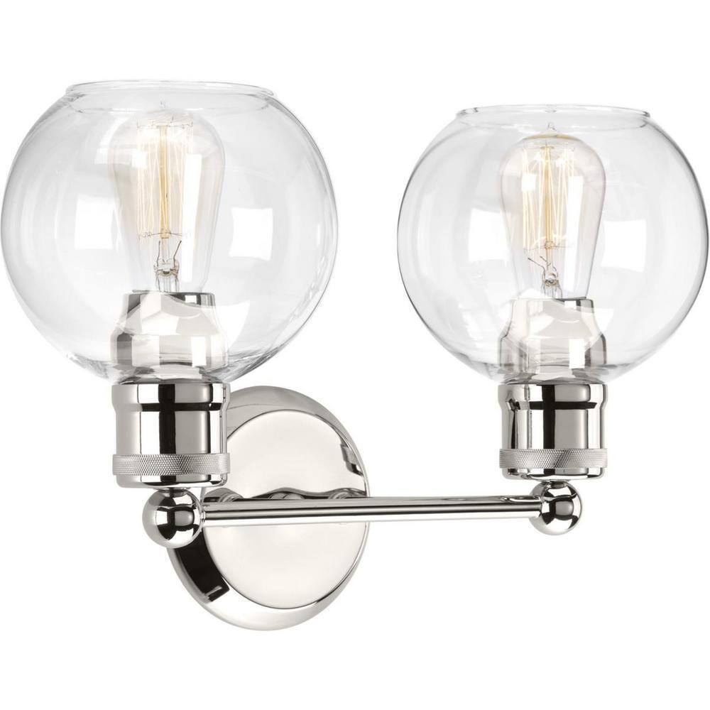 Progress Lighting Hansford 15-1/2 in. 2-Light Polished Nickel Vanity Light