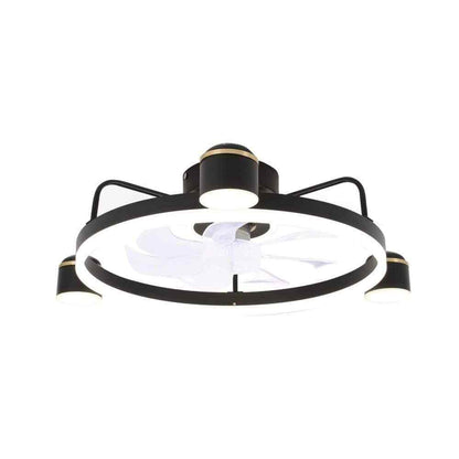 Bella Depot 28 in. LED Indoor Smart App Control Low Profile Black Ceiling Fan
