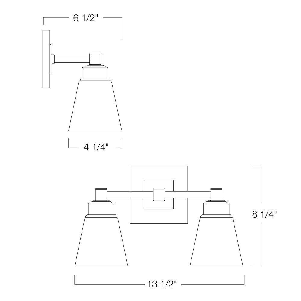 NORWELL Matthew 2-Light Chrome Bathroom Vanity Wall Sconce