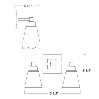 NORWELL Matthew 2-Light Chrome Bathroom Vanity Wall Sconce
