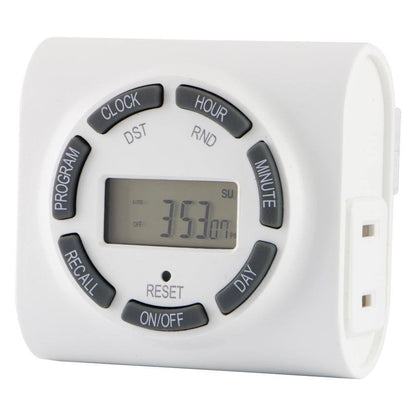 Defiant 15 Amp 7-Day Indoor Plug-In Digital Polarized Timer White