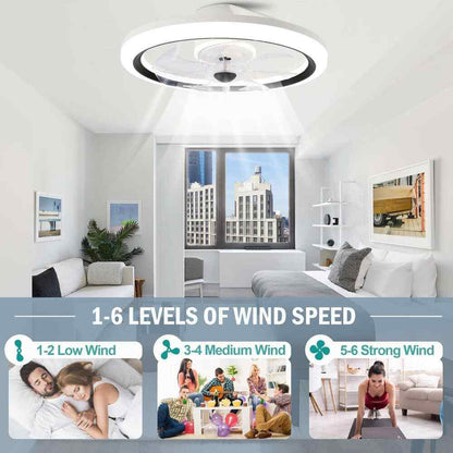 Oaks Aura 20 in. LED Smart App Remote Control Ceiling Fans w/ Lights DC Motor