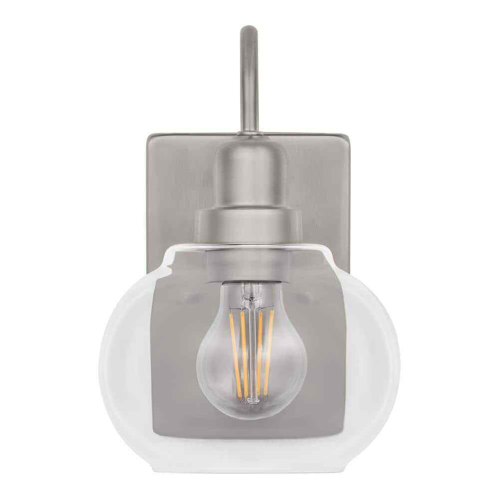 Home Decorators Collection Halyn 4.5 in. Brushed Nickel Indoor Wall Sconce
