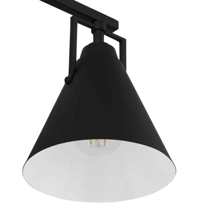 Home Decorators Insdale Matte Black Modern Vanity Light w/ Black Metal Shades