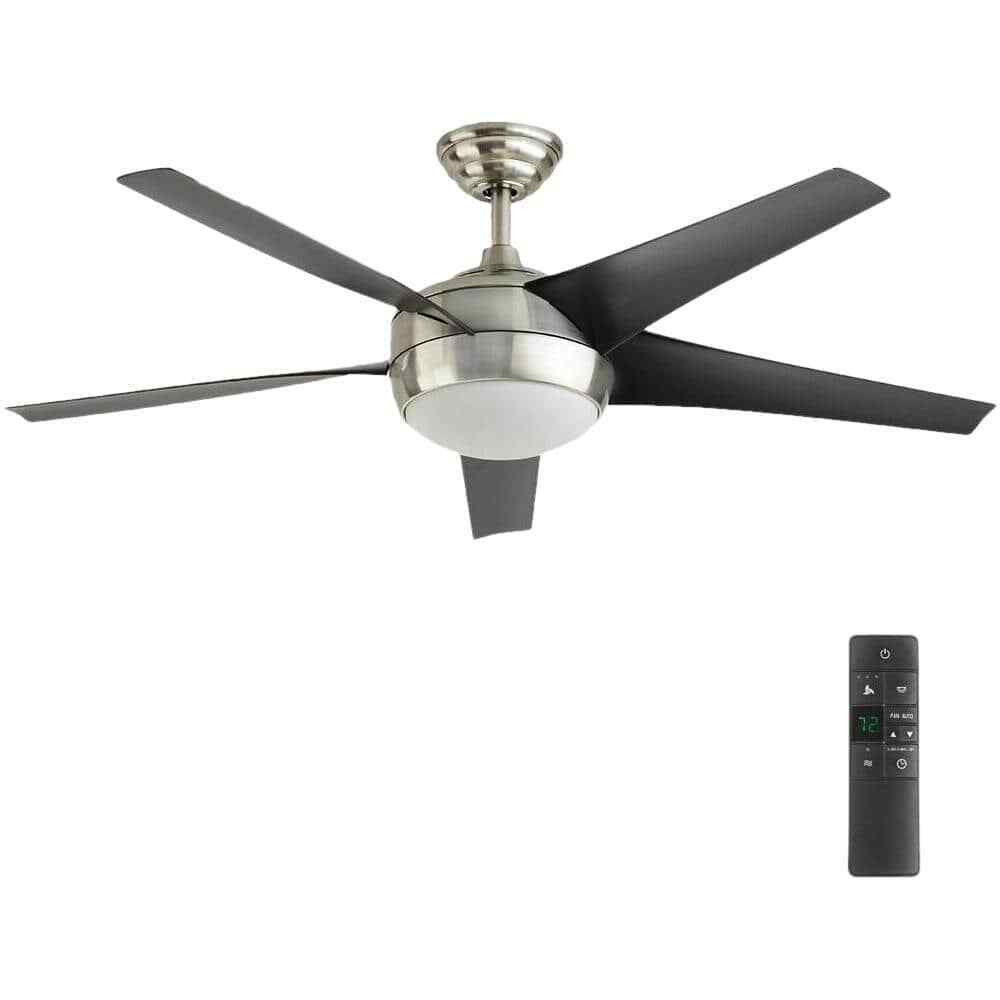 Home Decorators Windward IV 52 in. Indoor LED Brushed Nickel Ceiling Fan