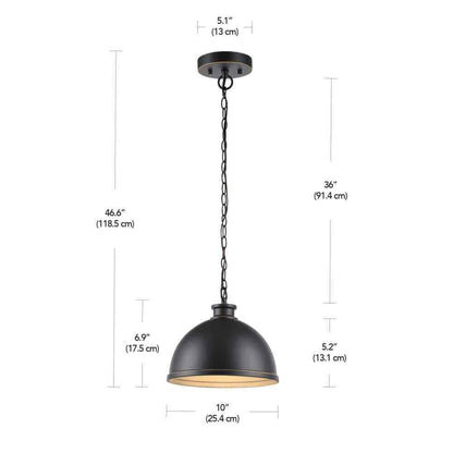 Hampton Bay Talullah 1-Light Oil Rubbed Bronze Pendant Lighting w/ Gold Interior