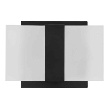 Home Decorators Alberson 2-Light Matte Black Integrated LED Indoor Wall Sconce