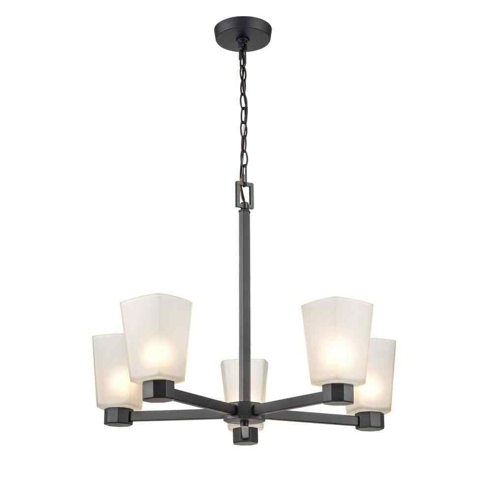 Millennium Lighting Coley 5-Light 25 in. Matte Black Hardwired Chandelier Light