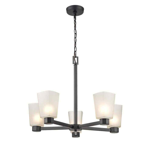 Millennium Lighting Coley 5-Light 25 in. Matte Black Hardwired Chandelier Light
