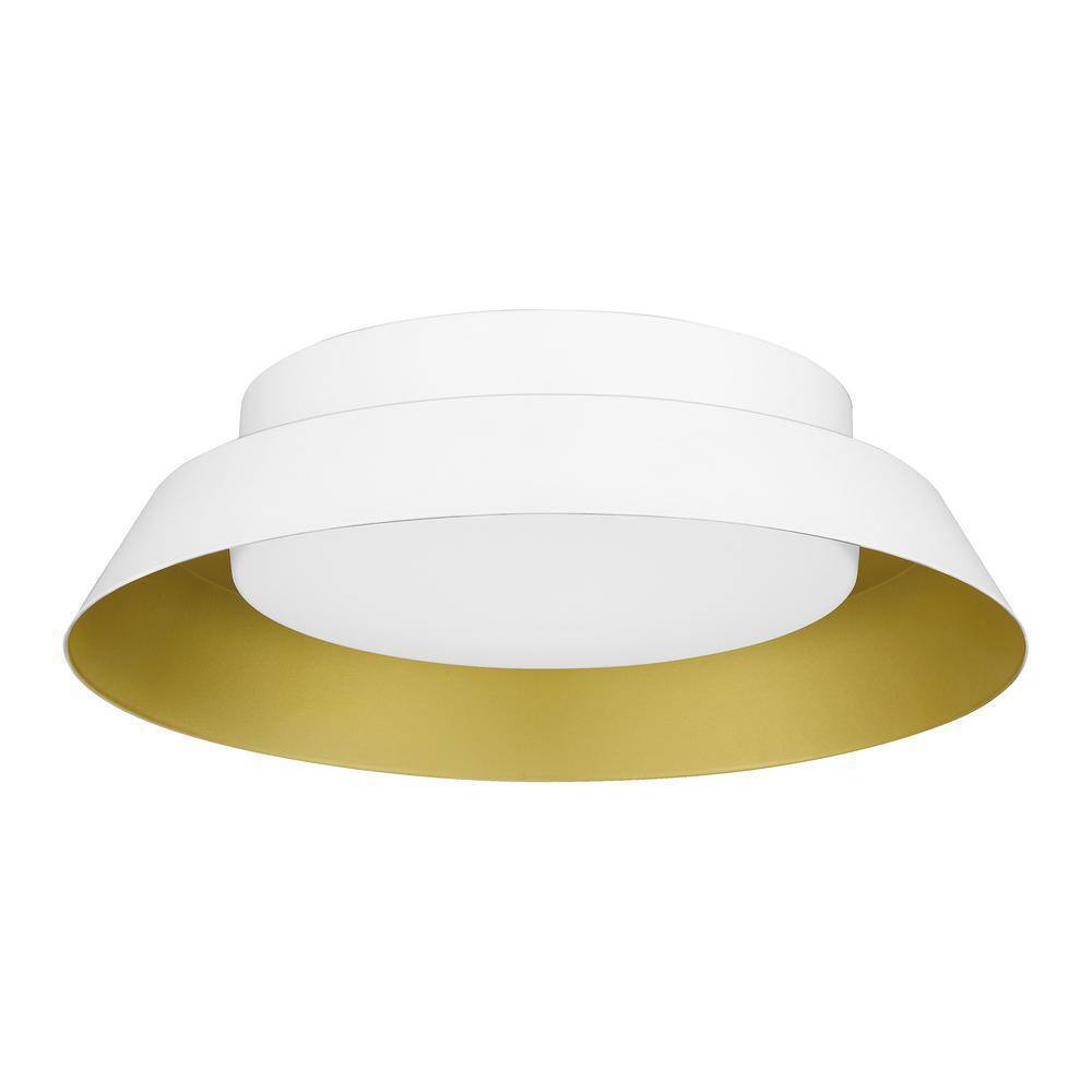 Home Decorators Collection Delaney 13 in. White LED Flush Mount DSHD19548F