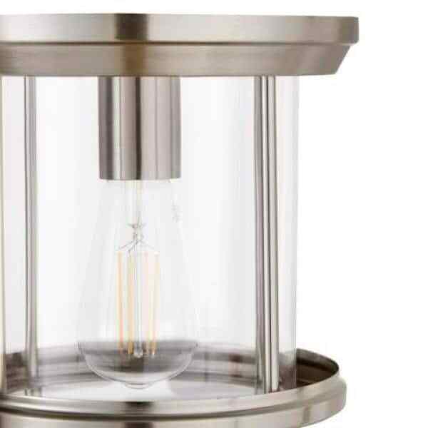 Hampton Bay Melrose Park 8 in. 1-Light Brushed Nickel Flush Mount