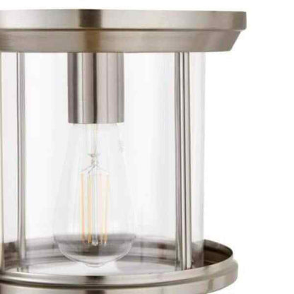 Hampton Bay Melrose Park 8 in. 1-Light Brushed Nickel Flush Mount