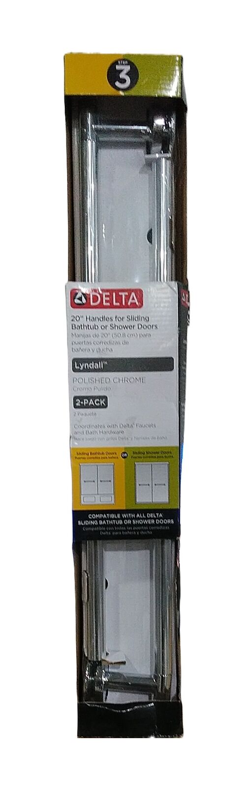 Delta Lyndall 22 in. Shower Door Handle in Chrome 1-Pair SDBR008-PC-R