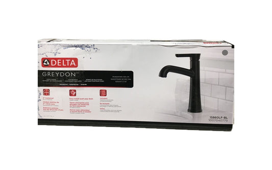 Delta Greydon Single Handle Single Hole Bathroom Faucet in Matte Black