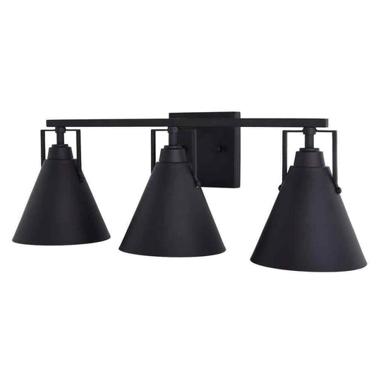 Home Decorators Insdale 3-Light Matte Black Modern Industrial Vanity Light