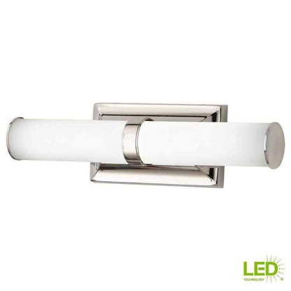 Home Decorators Rolande 60-Watt Equivalent Polished Nickel LED Vanity Light