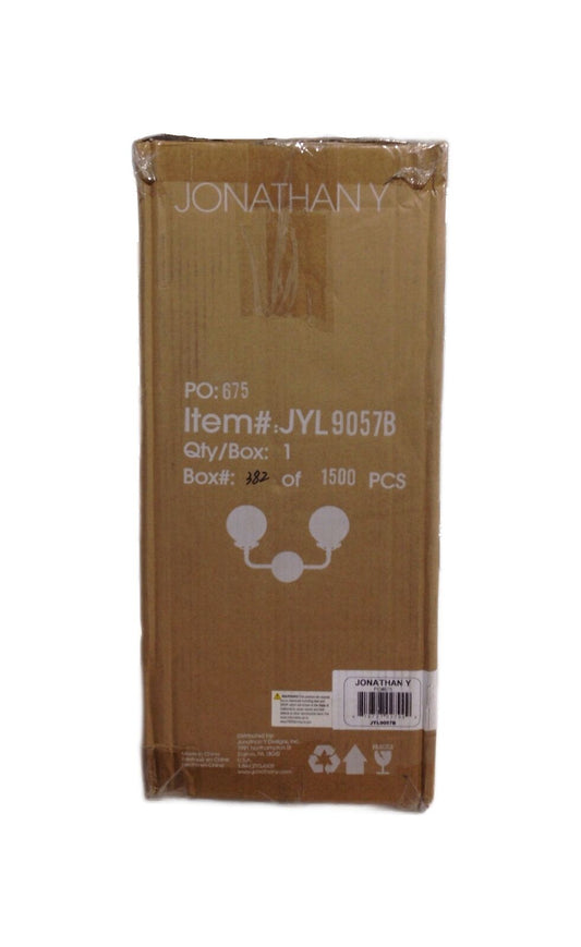 JONATHAN Y Caleb 2-Light 18 in. Brass Gold/Black Brass Wall Sconce JYL9057B