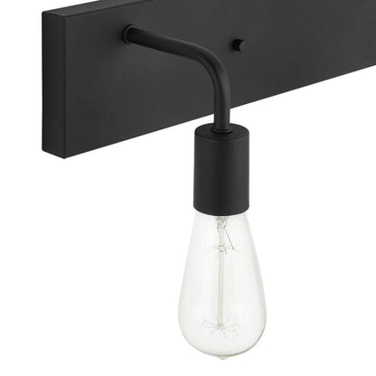 Hampton Bay Northvale 24 in. 3-Light Matte Black and Brass Bathroom Vanity Light