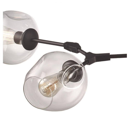 Bel Air Lighting 8-Light Black Kitchen Pendant Light with Clear Glass Shades