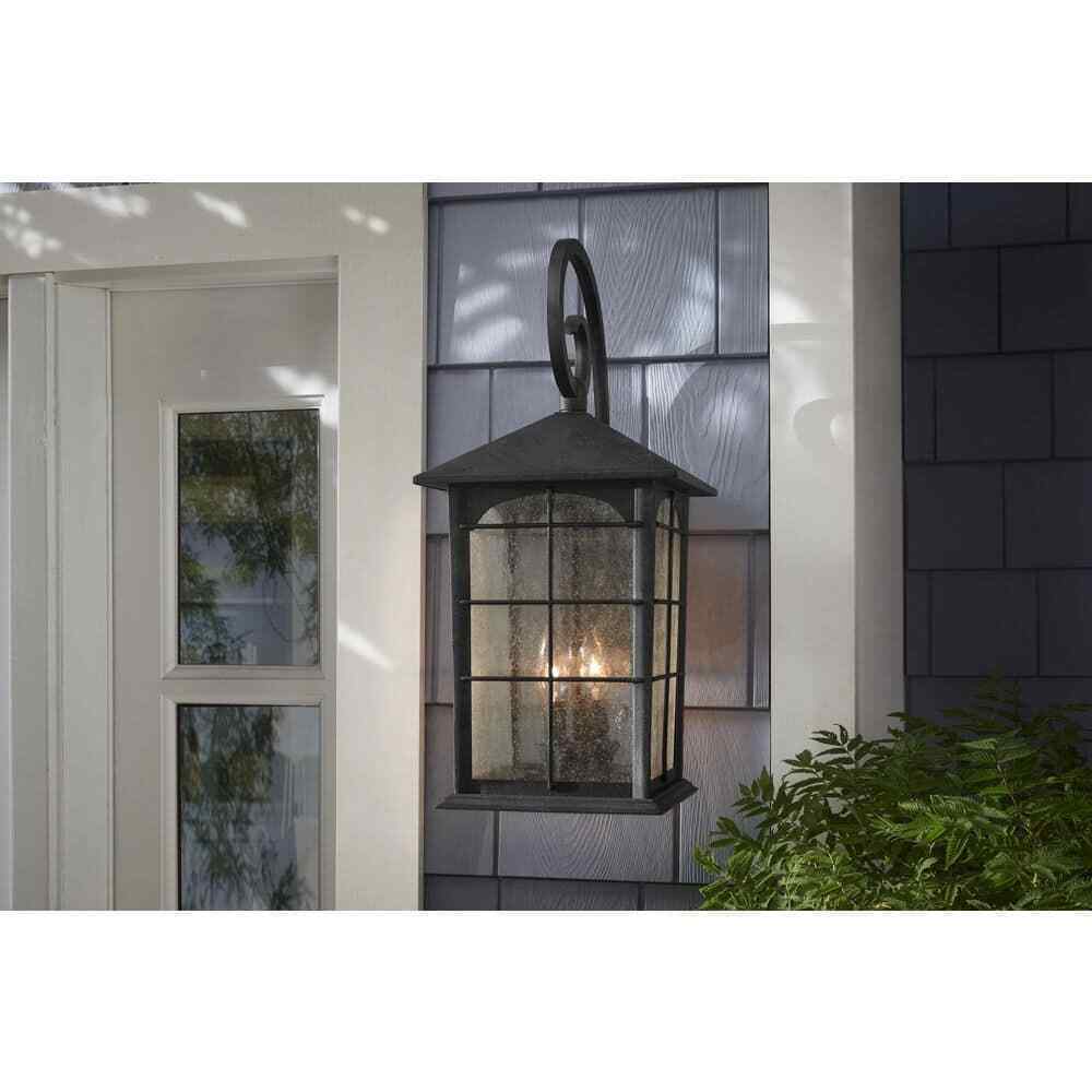 Home Decorators Brimfield Aged Iron 3-Light Outdoor Line Voltage Wall Sconce