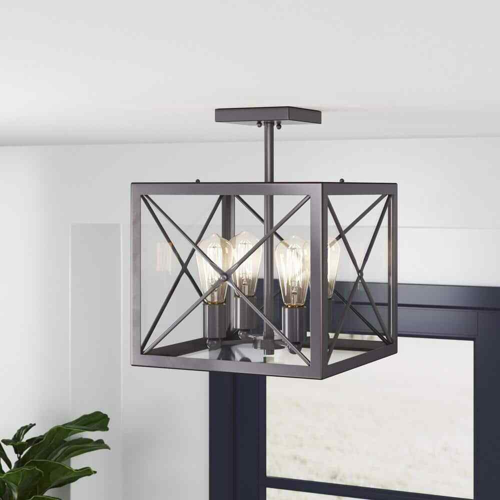 Designers Fountain 14 in. 4-Light Satin Bronze Ceiling Light Semi Flush Mount