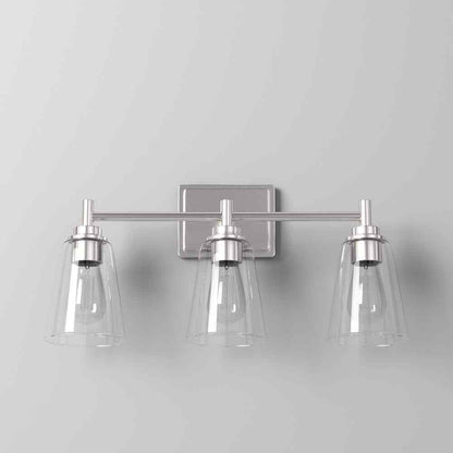 Hampton Bay Wakefield 22.5 in. 3-Light Brushed Nickel Bath Vanity Light